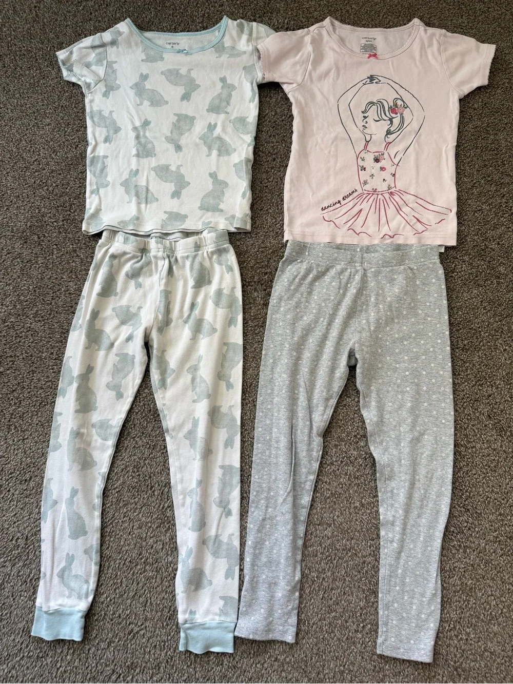 Carter’s Girls Kids Pajama 7 Sets Lot Size 6 Pants Short Sleeves